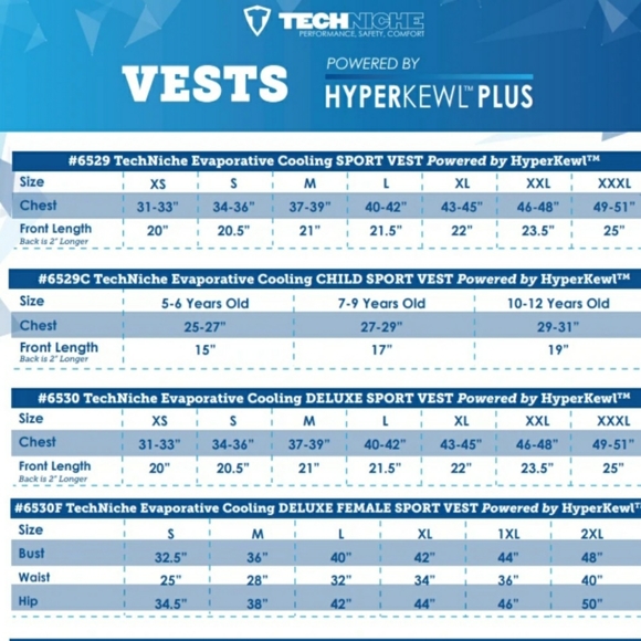 Techniche Hyperkewl Plus Evaporative Cooling Sport Vest Adult 6529 - Picture 8 of 8
